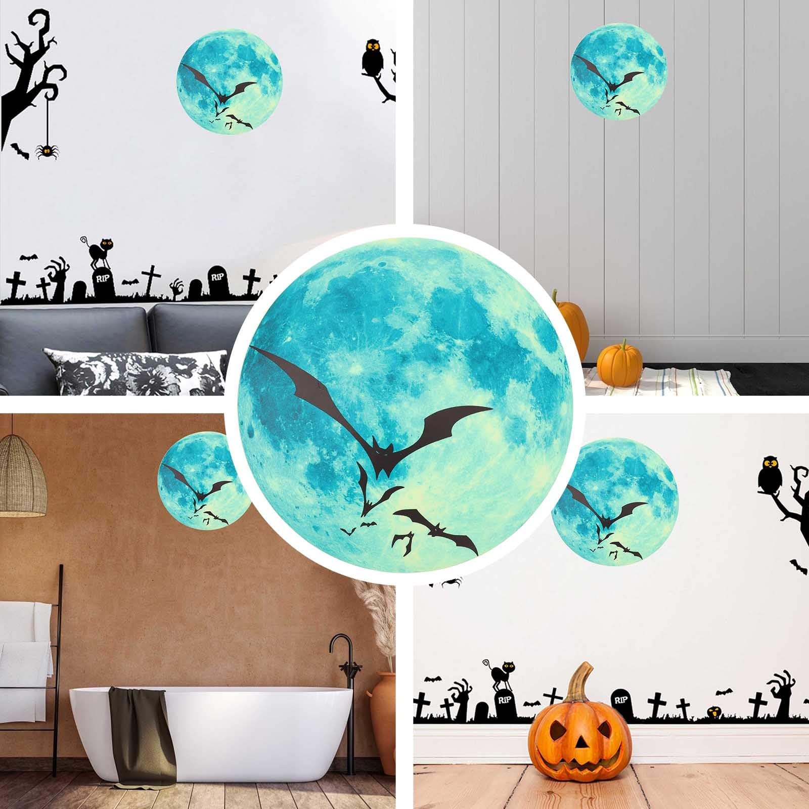 PRETYZOOM Glow in the Dark Halloween Wall Stickers - 1 Sheet Witch Window Decals, Glowing Pumpkin Decor for Bedroom, Party & Outdoor - Perfect for Windows, Walls, Doors & Ceiling Halloween Decorations