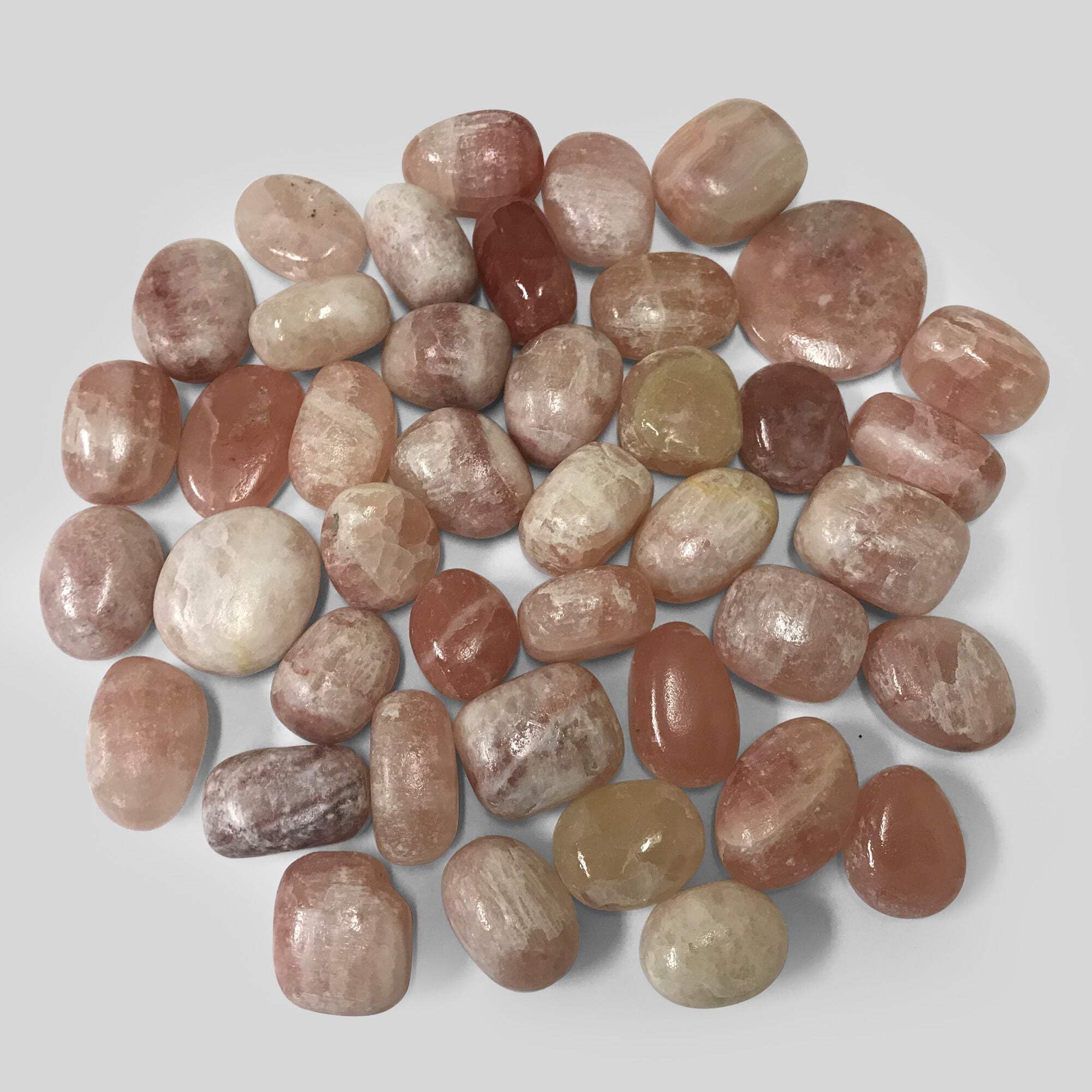Polished Rose Calcite Gemstone Tumbled Stones - 1/4 lb Natural Healing Crystals for Meditation, Reiki, Chakra Balancing & Home Decor