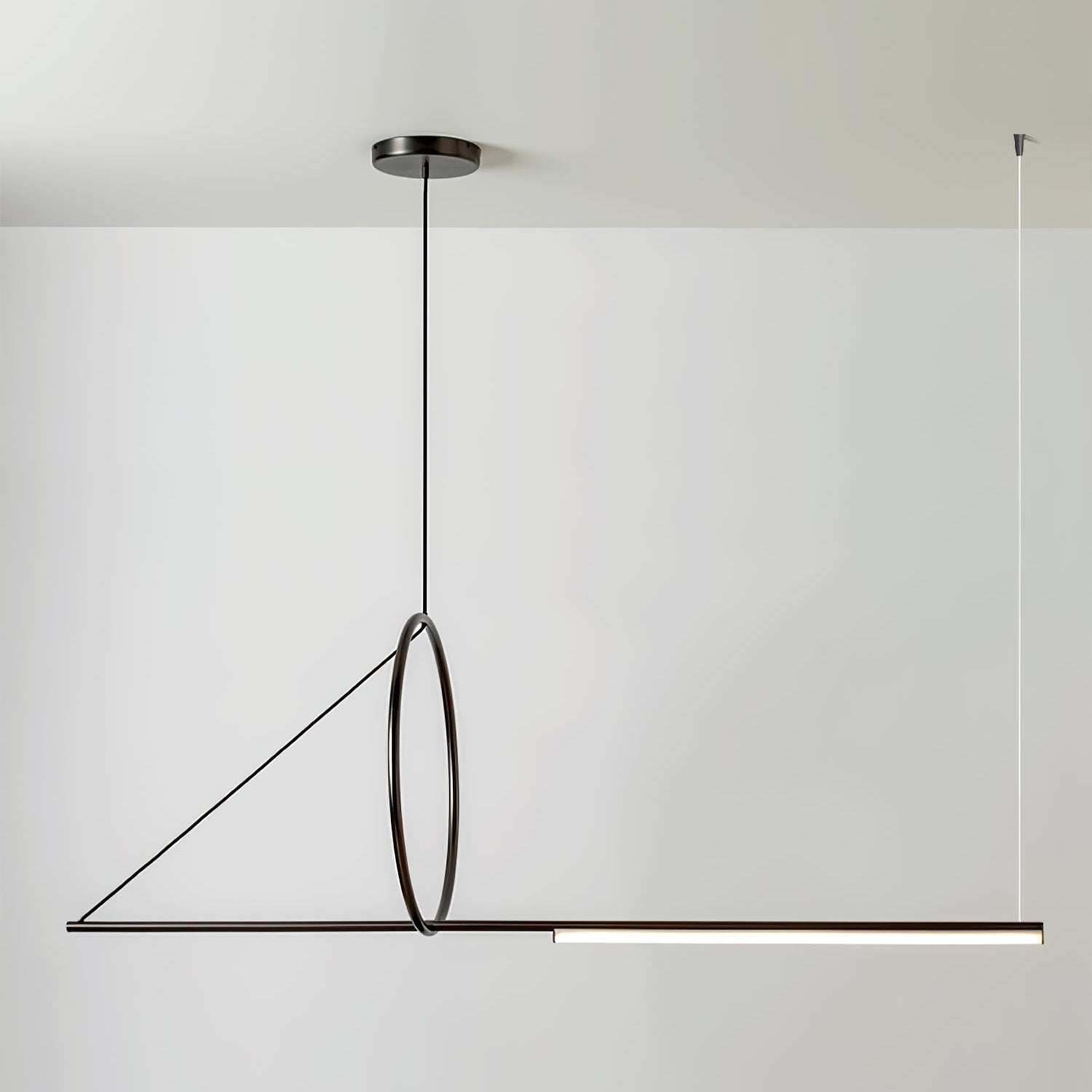 Modern Circle Trait Pendant Light - Minimalist Ceiling Fixture for Dining Room, Kitchen Island & Bedroom Lighting | Dimmable LED Hanging Lamp for Home Decor