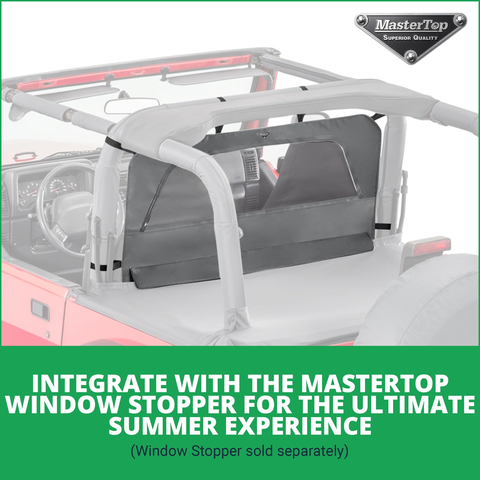 MasterTop Black Diamond Tonneau Cover for Jeep Wrangler TJ 2003-2006 - Waterproof Truck Bed Cover Protects Cargo from Rain & Dirt - Perfect for Off-Road Adventures & Outdoor Gear Storage