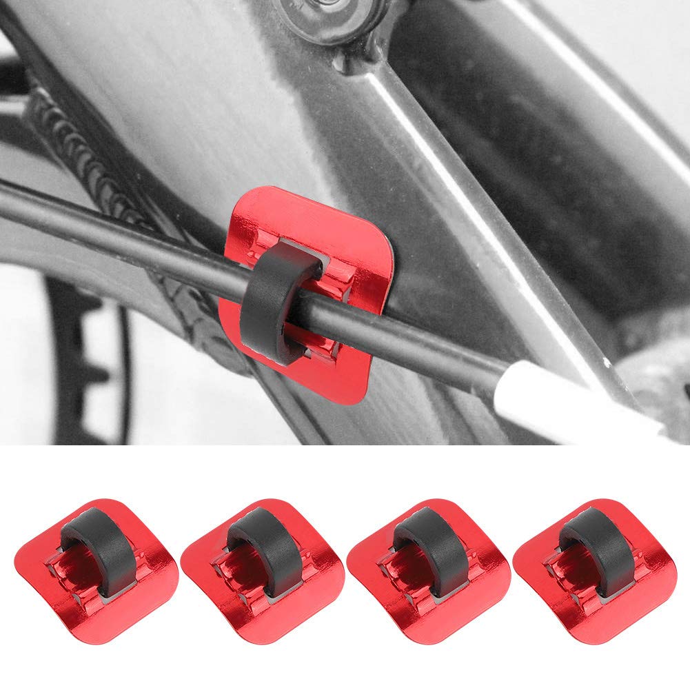4Pcs Red C Clips for Bike Brake Cables - Hose Clamps & Shifter Adapter