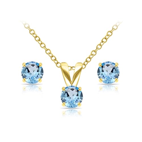 Blue Topaz - Gold Flash