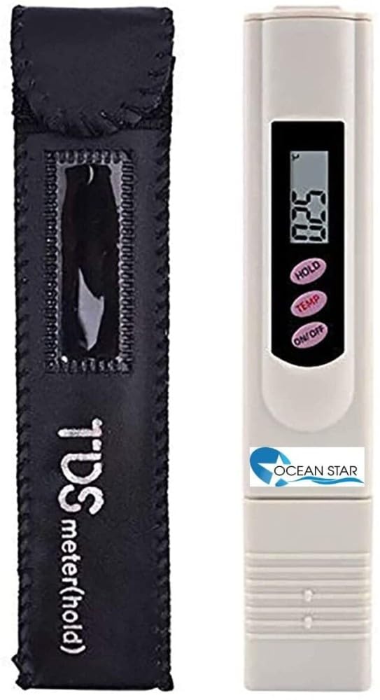 OCEAN STAR Digital LCD TDS Meter for RO Water Filter Testing - Includes Carry Case & pH 1-14 Test Strips | Accurate Water Quality Measurement for Drinking, Aquariums, and Hydroponics