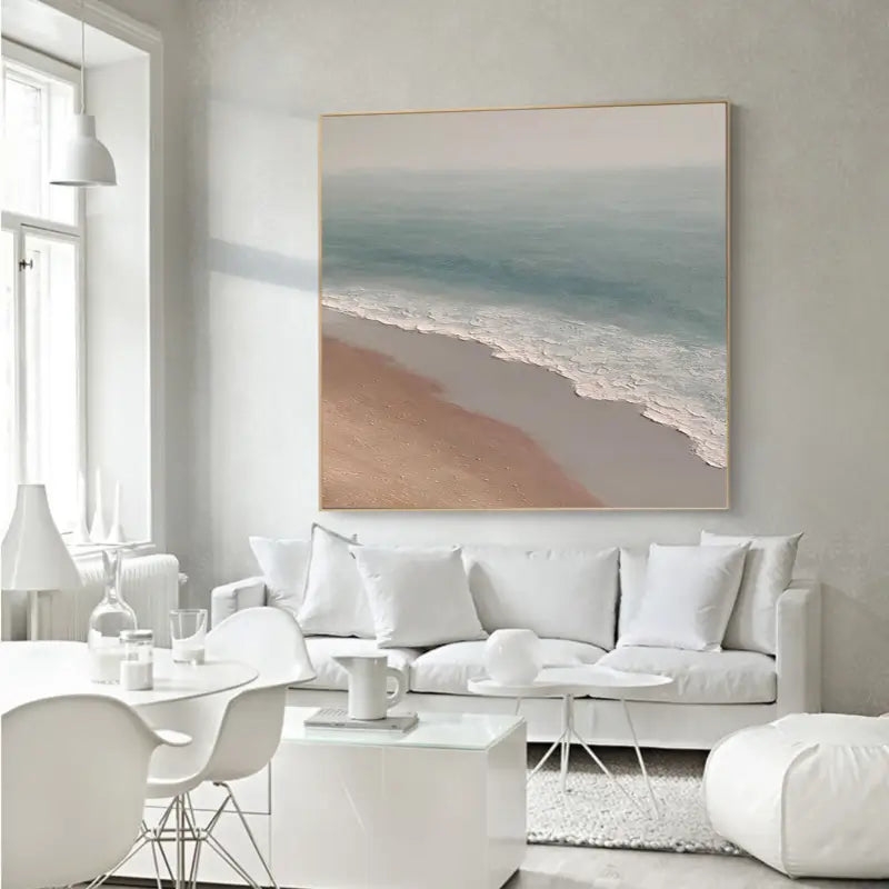 Ocean and Sky Painting #OS 019 - Handmade Canvas Wall Art for Home & Office Decor - Perfect for Living Room, Bedroom or Office