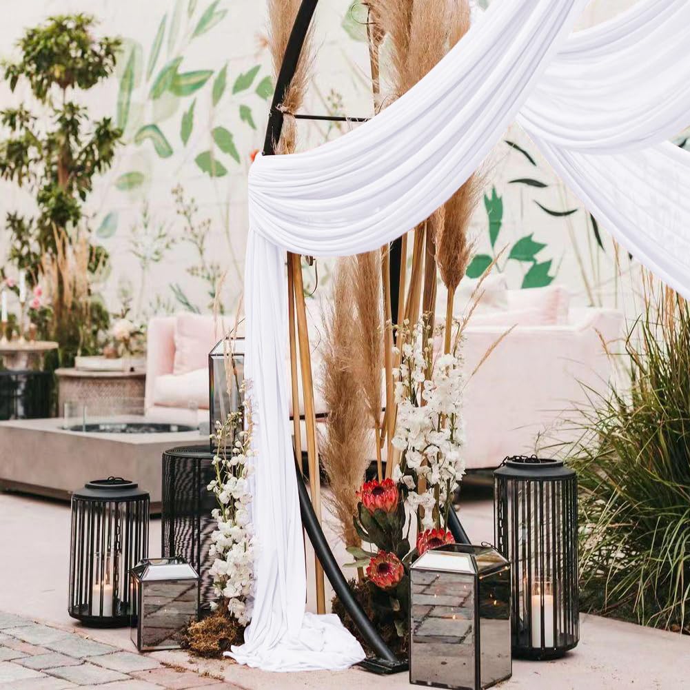 White Wedding Arch Draping Fabric - 4 Panels 30