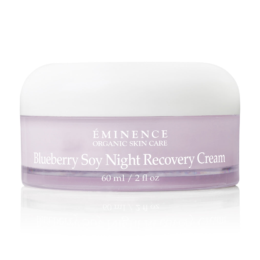 Eminence Organics Blueberry Soy Night Recovery Cream - Organic Anti-Aging Night Moisturizer for Dry & Sensitive Skin - Perfect for Overnight Hydration & Skin Repair