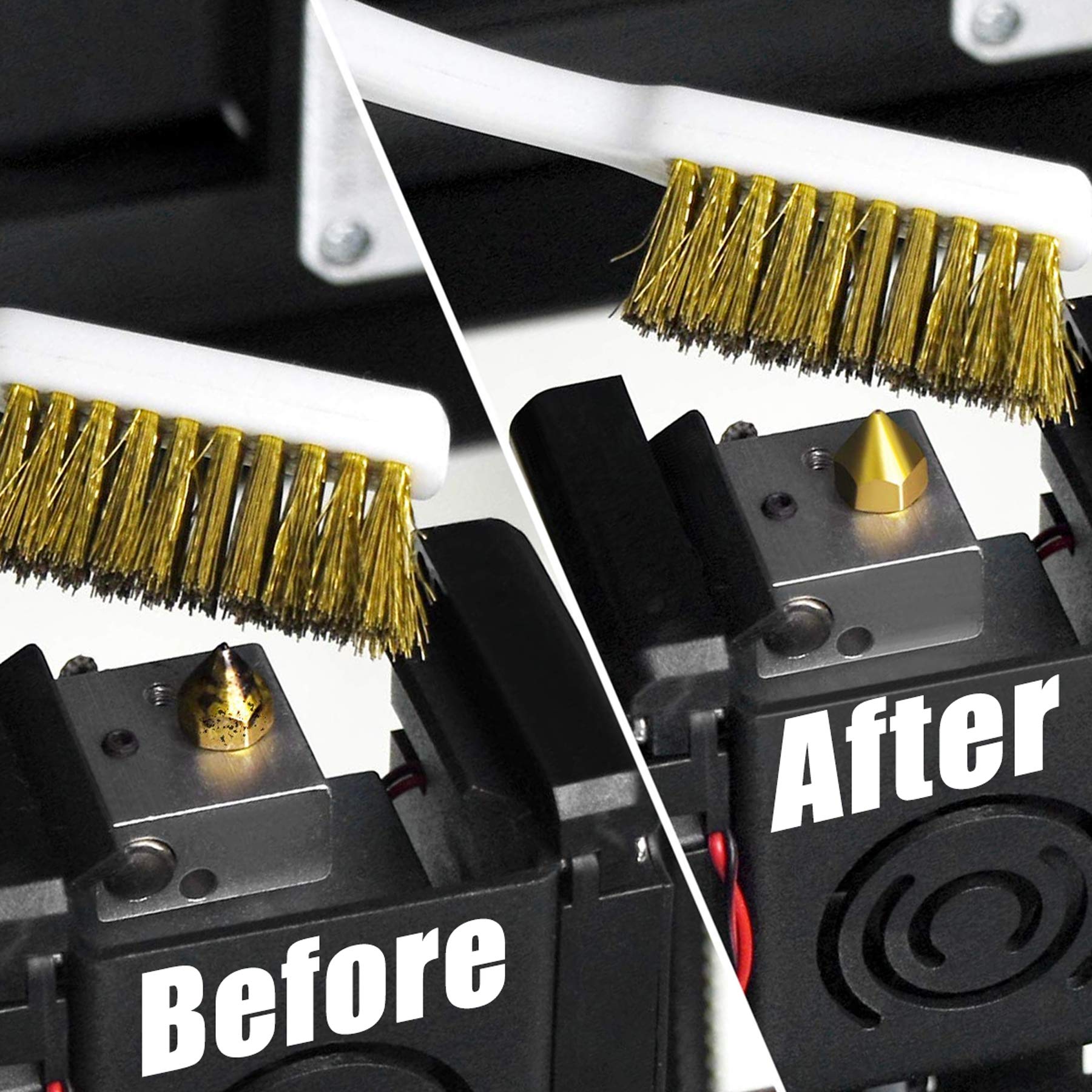 5PCS 3D Printer Nozzle Cleaner Kit - Copper Wire Brush & Toothbrush Style Tool for Hot Bed Cleaning - Perfect for Removing Filament Residue and Maintaining Print Quality (Ideal for PLA, ABS, PETG Filament Cleaning)
