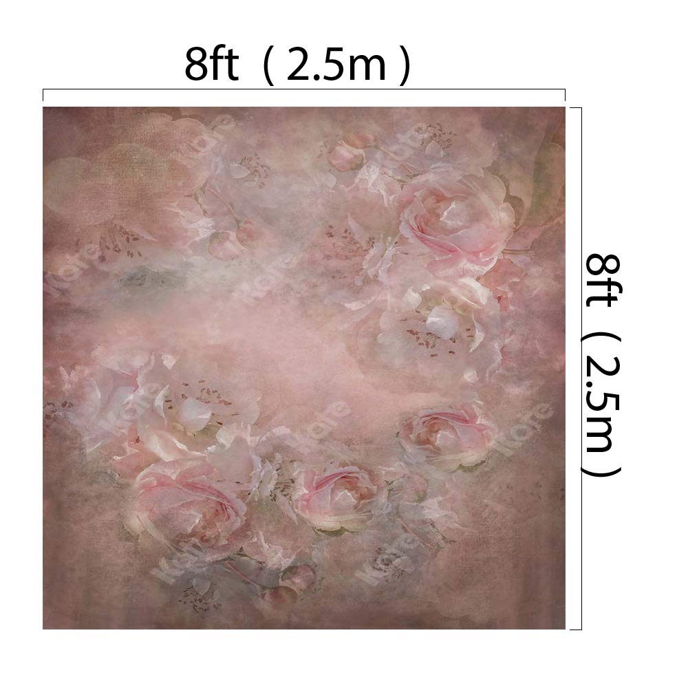 8x8ft Pink Flower Photo Backdrop for Portrait & Studio Photography