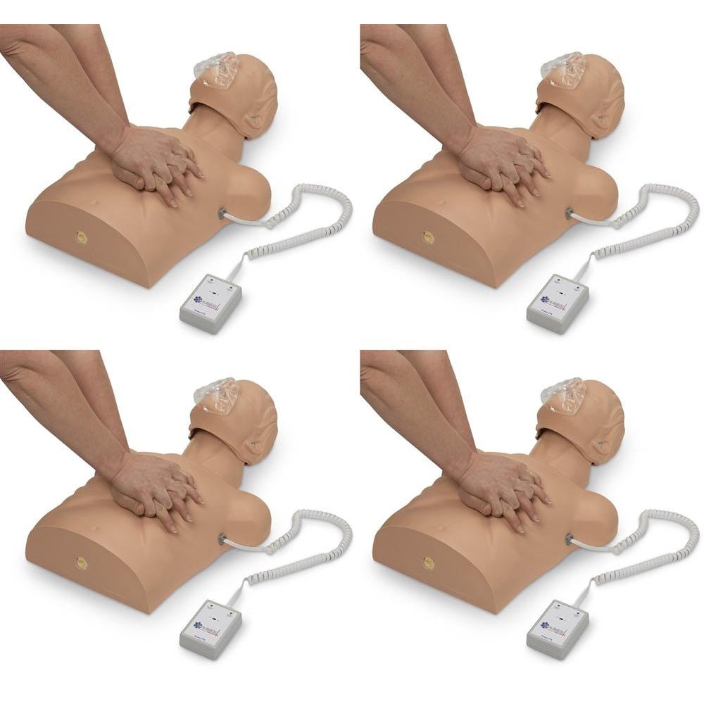 Econo VTA CPR Training Manikins, 4-Pack with LED Light Indicators - Perfect for First Aid Classes, Emergency Preparedness & CPR Certification Courses