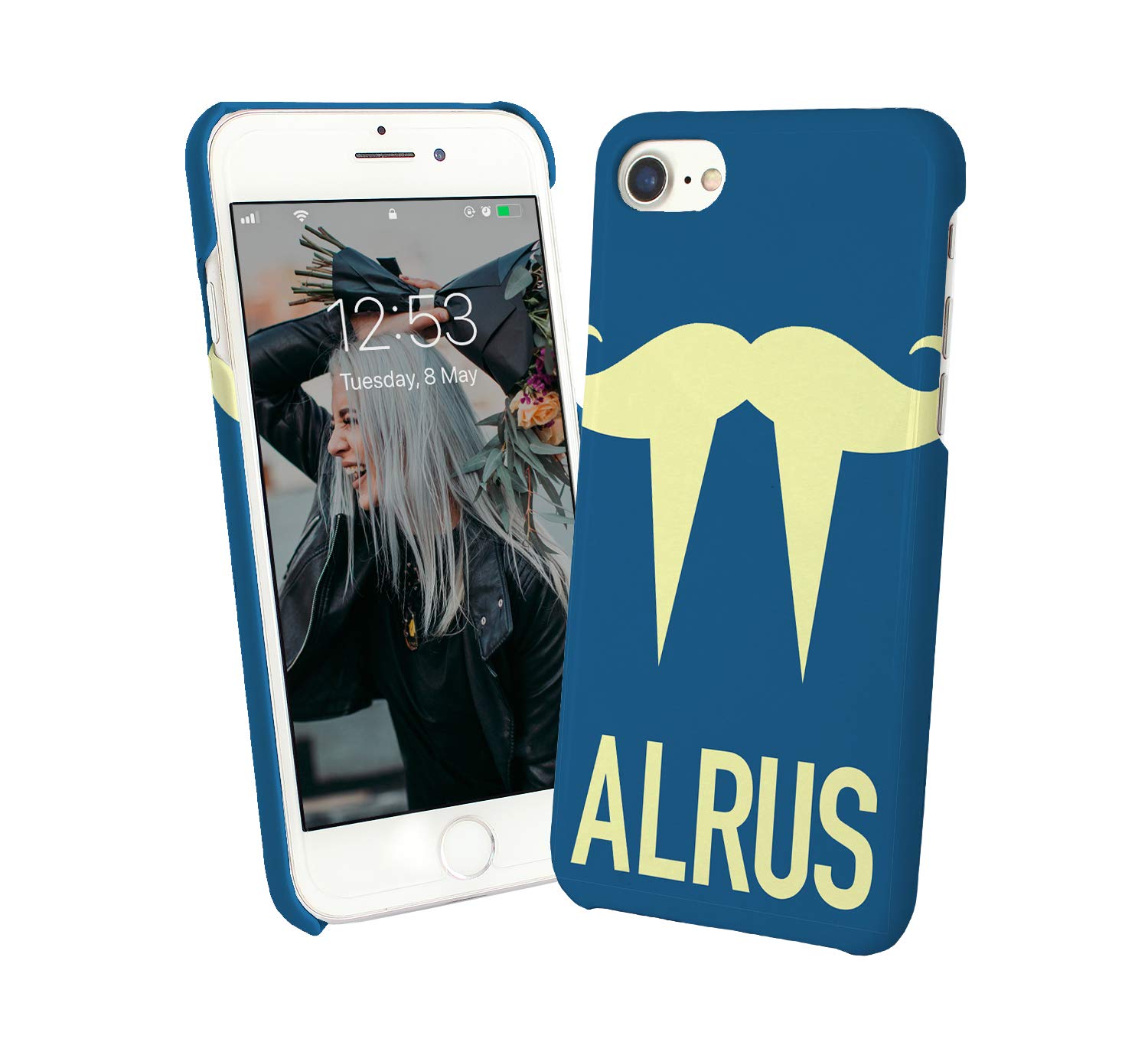Funny Walrus Moustache Cute Sea Animal Phone Case - Hard PC Protective Cover Compatible with iPhone 7 Plus | Unique Christmas Gift Idea for Animal Lovers & Marine Enthusiasts | Perfect for Beach Trips, Office Use & Everyday Protection