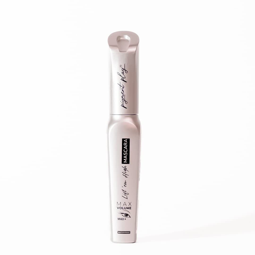 Pigment Play Lift 'em High Volumizing Mascara - Black Waterproof Lengthening & Curling for Dramatic Lashes | Perfect for Day to Night Makeup, Parties & Special Occasions