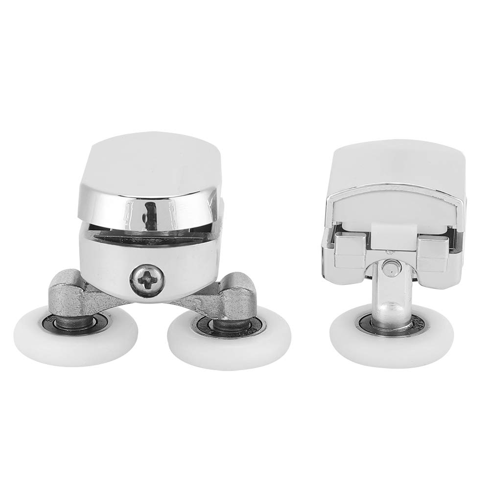 2PCS Plastic Electroplating Wheel Sliding Roller Track - Smooth Gliding Replacement for Bathroom & Glass Doors (Ideal for Shower Enclosures, Closet Doors & Cabinet Hardware)