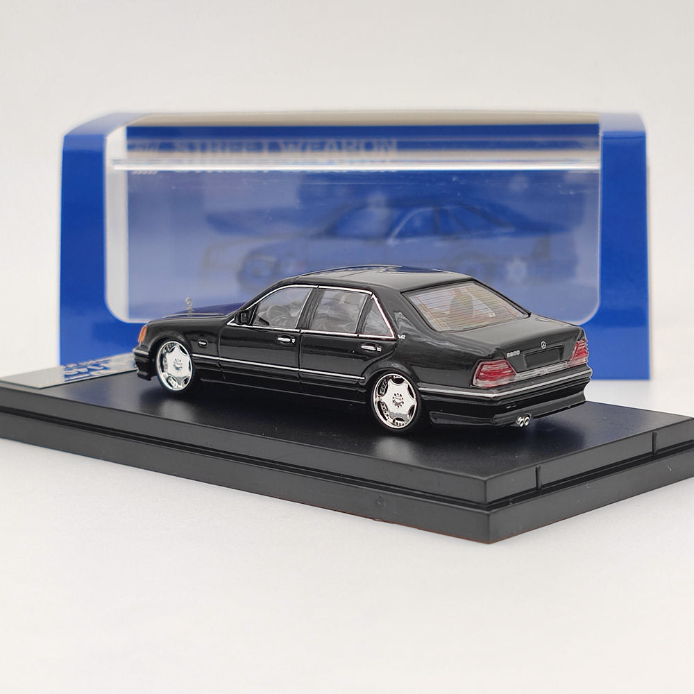 1/64 Scale Street Weapon Benz W140 S600 Black Limited Edition Diecast Model Car - Only 499 Made - Perfect for Collectors & Car Enthusiasts - Great for Display, Gifts, and Toy Car Racing Scenes