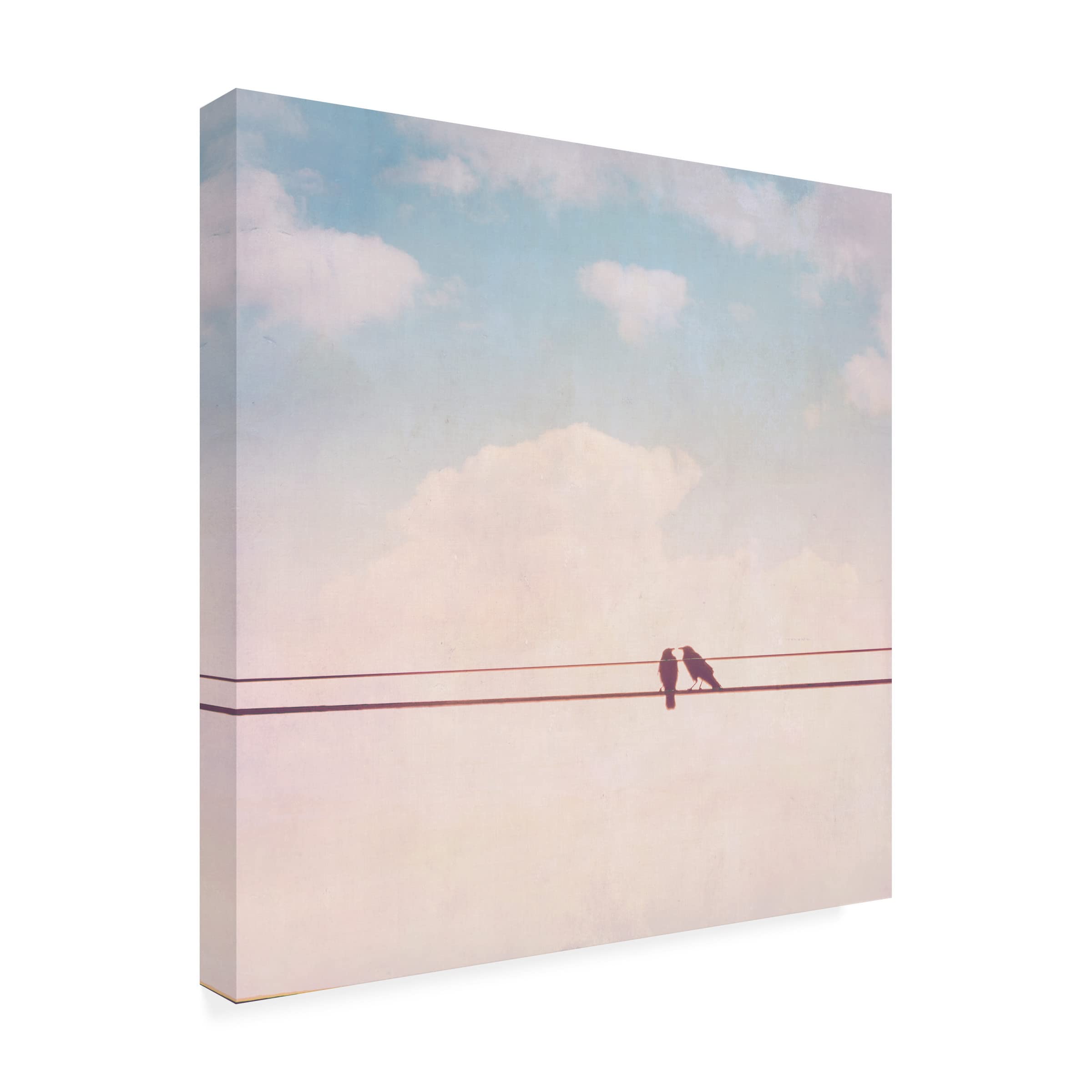 Trademark Fine Art 'Birds on Wires II' Canvas Wall Art by Thomas Brown - Stunning Home & Office Decor for Living Room, Bedroom or Gallery Display