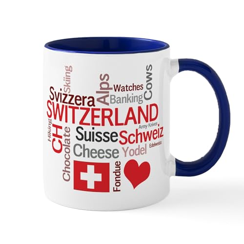 White/Navy Inside - Switzerland Favorite Swiss Things Mug