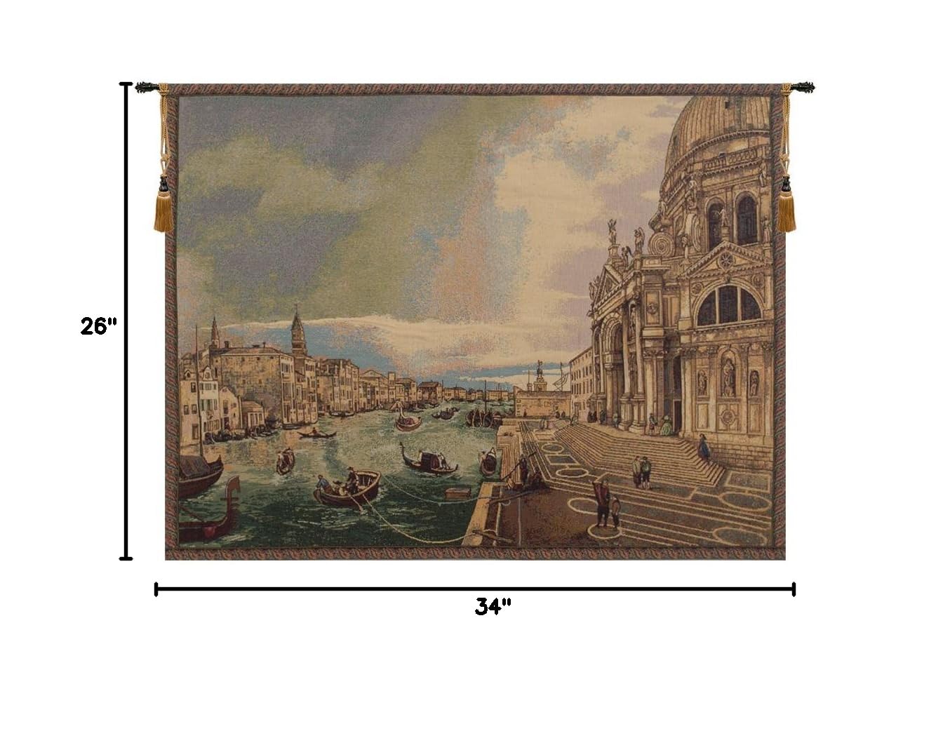 Charlotte Home Furnishings Italian Tapestry Wall Hanging - 26x34 Inch Viscose Cotton Polyester Blend Artwork by Alberto Passini | Elegant Home Decor for Living Room, Bedroom & Office Wall Decoration