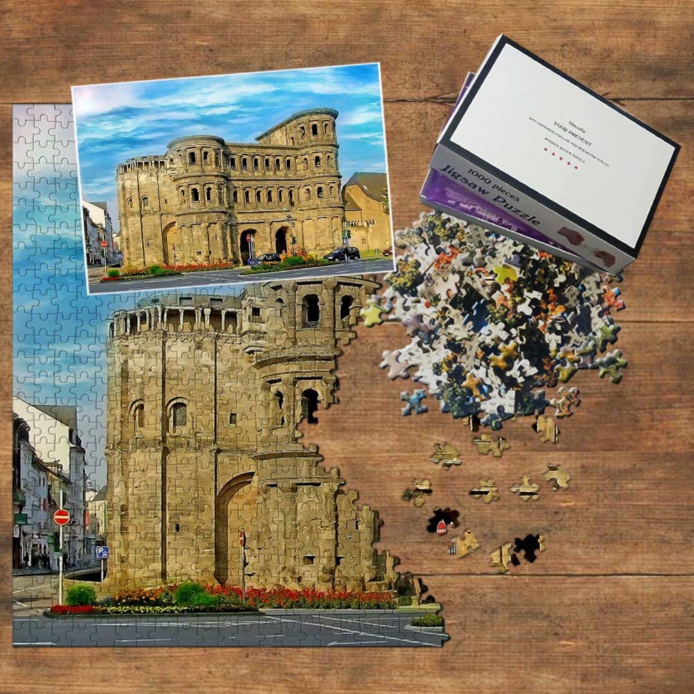 1000 Piece Germany Porta Nigra Trier Wooden Jigsaw Puzzle - Premium Travel Souvenir & Home Decor for Adults & Teens - Perfect for Relaxation, Family Bonding, and Educational Fun