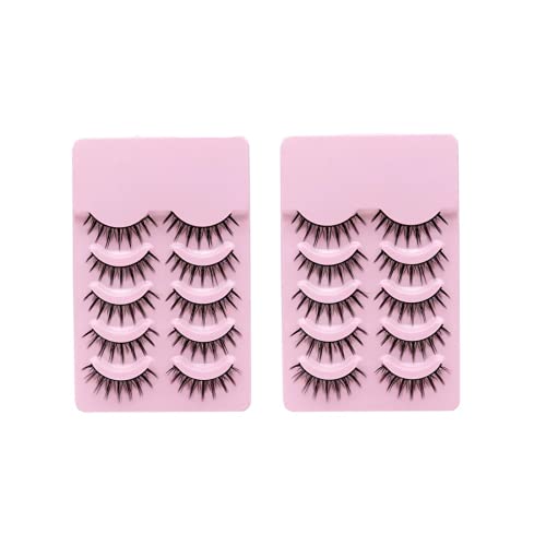 YOEMAYUNER False Eyelashes Set - 10 Pairs of Black Fake Eyelashes for Halloween, Cosplay, Masquerade Party & Daily Makeup | Natural Look, Reusable, Easy to Apply for Eye Enhancing & Dramatic Effects