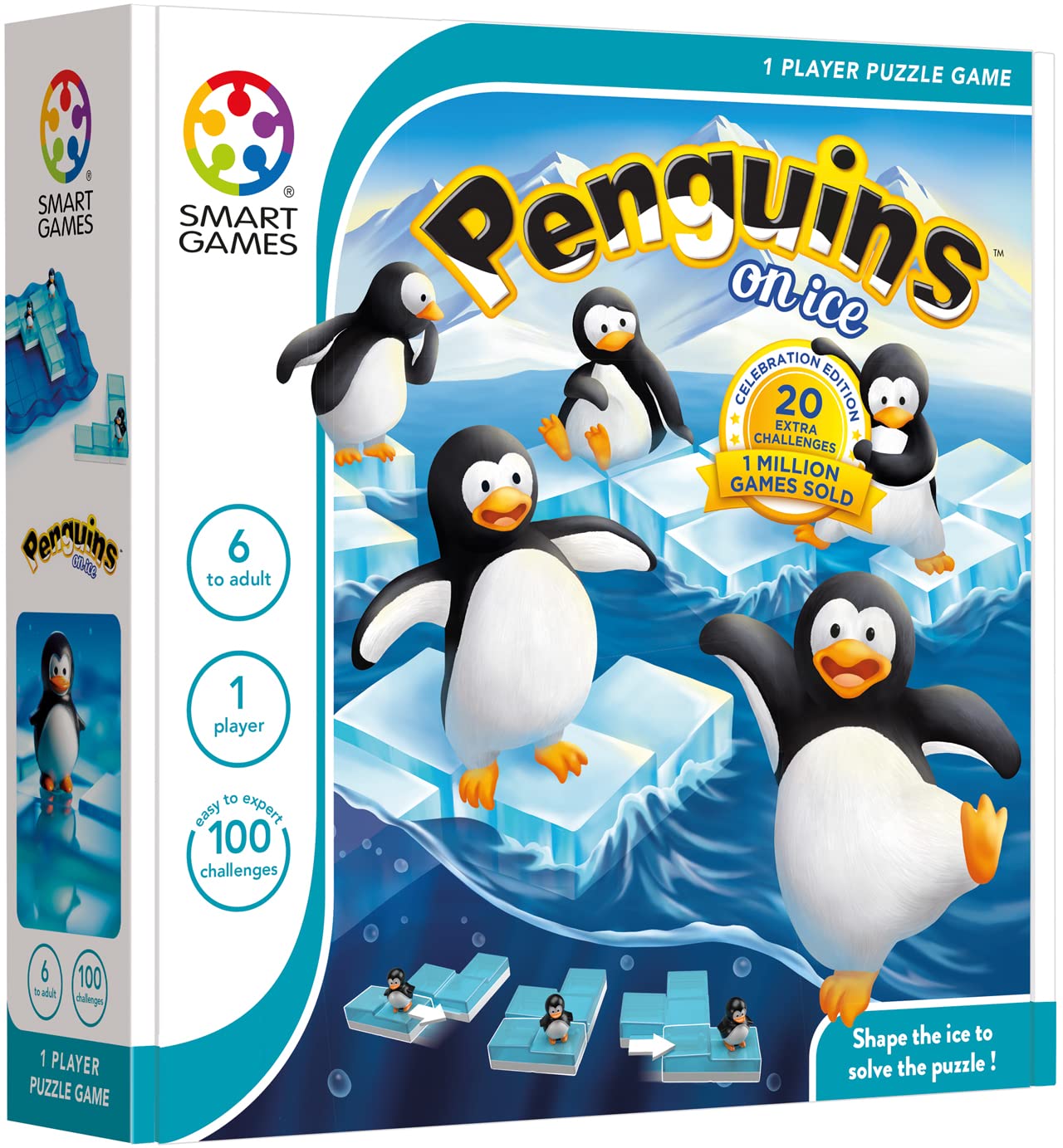 Smart Games - Penguins on Ice Puzzle Game with 100 Challenges for Kids Ages 6+ | Fun Educational STEM Toy for Family Game Night & Classroom Learning Activities