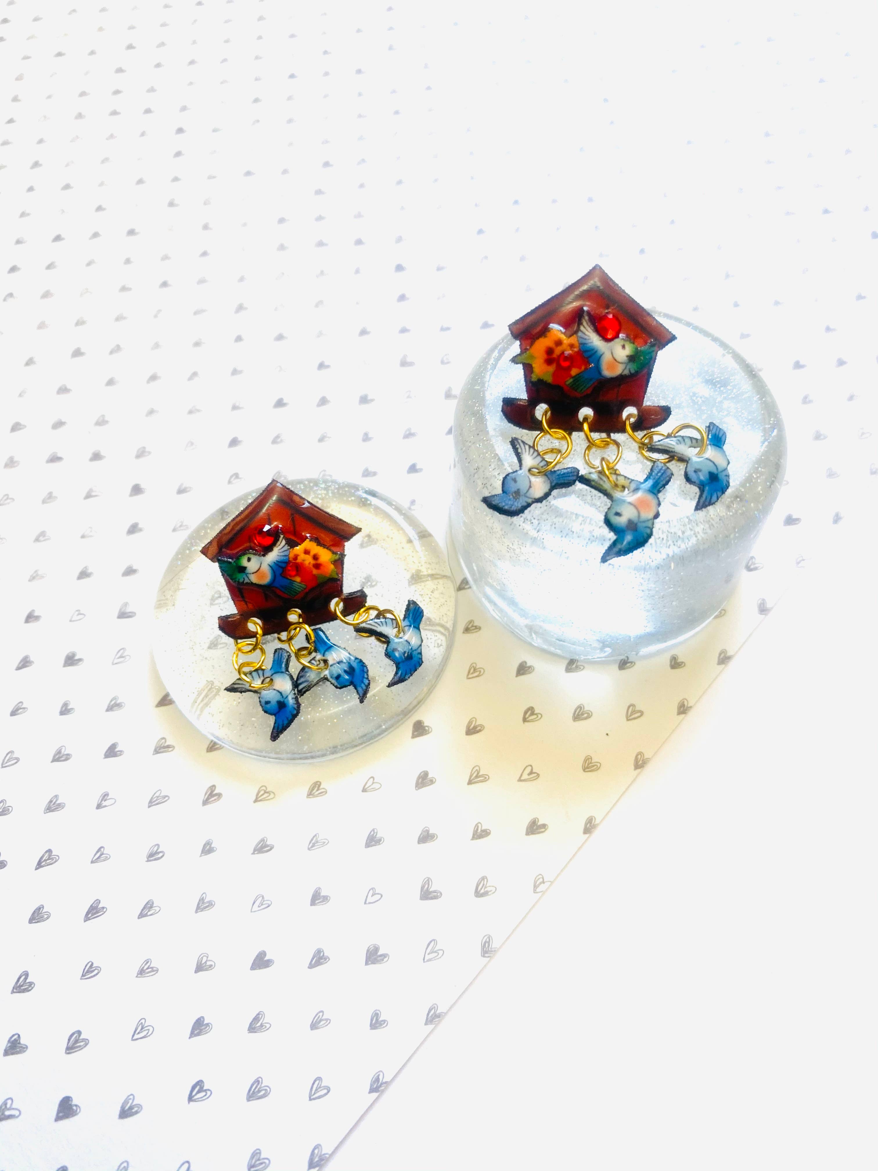 Bird House Earrings by Rosie Rose Parker - Handmade Dainty Birdcage Jewelry for Women | Perfect Gift for Nature Lovers, Boho Style Accessories for Everyday Wear or Special Occasions