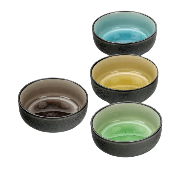 Japanese Crackle Glaze Porcelain Dipping Bowls - Elegant Small Dishes for Soy Sauce, Sushi, and Appetizers - Perfect for Asian Dining, Sushi Parties, and Home Entertaining