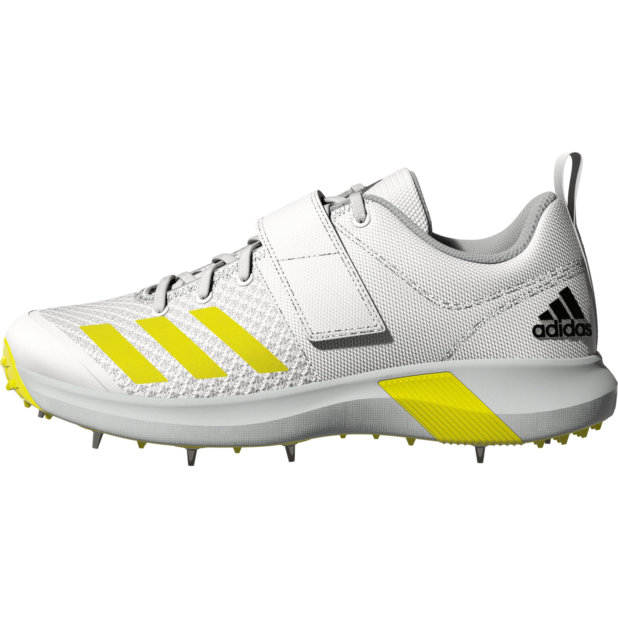 Adidas Adipower Vector Cricket Shoes - White & Yellow | Lightweight & Durable for Professional Cricket Matches & Training