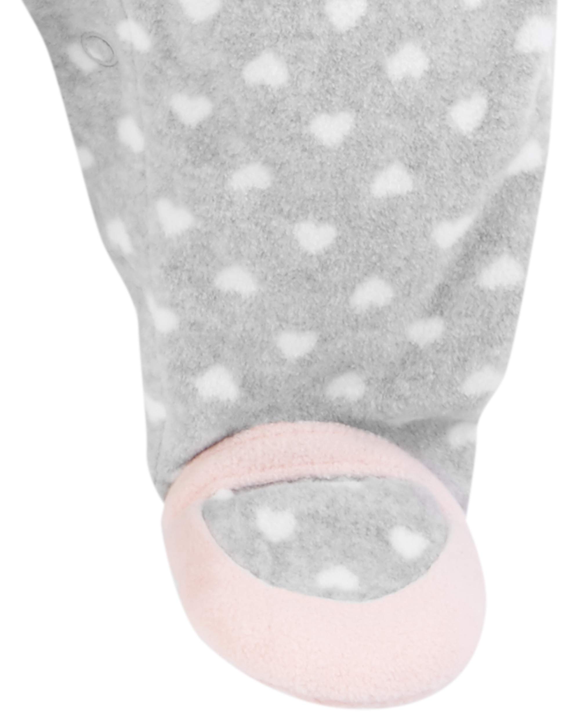 Carter's Baby Girls' Fleece Footed Sleep and Play Pajamas - Pack of 2 | Soft & Warm Winter Footie Pajamas for Infants & Toddlers | Perfect for Bedtime & Lounging