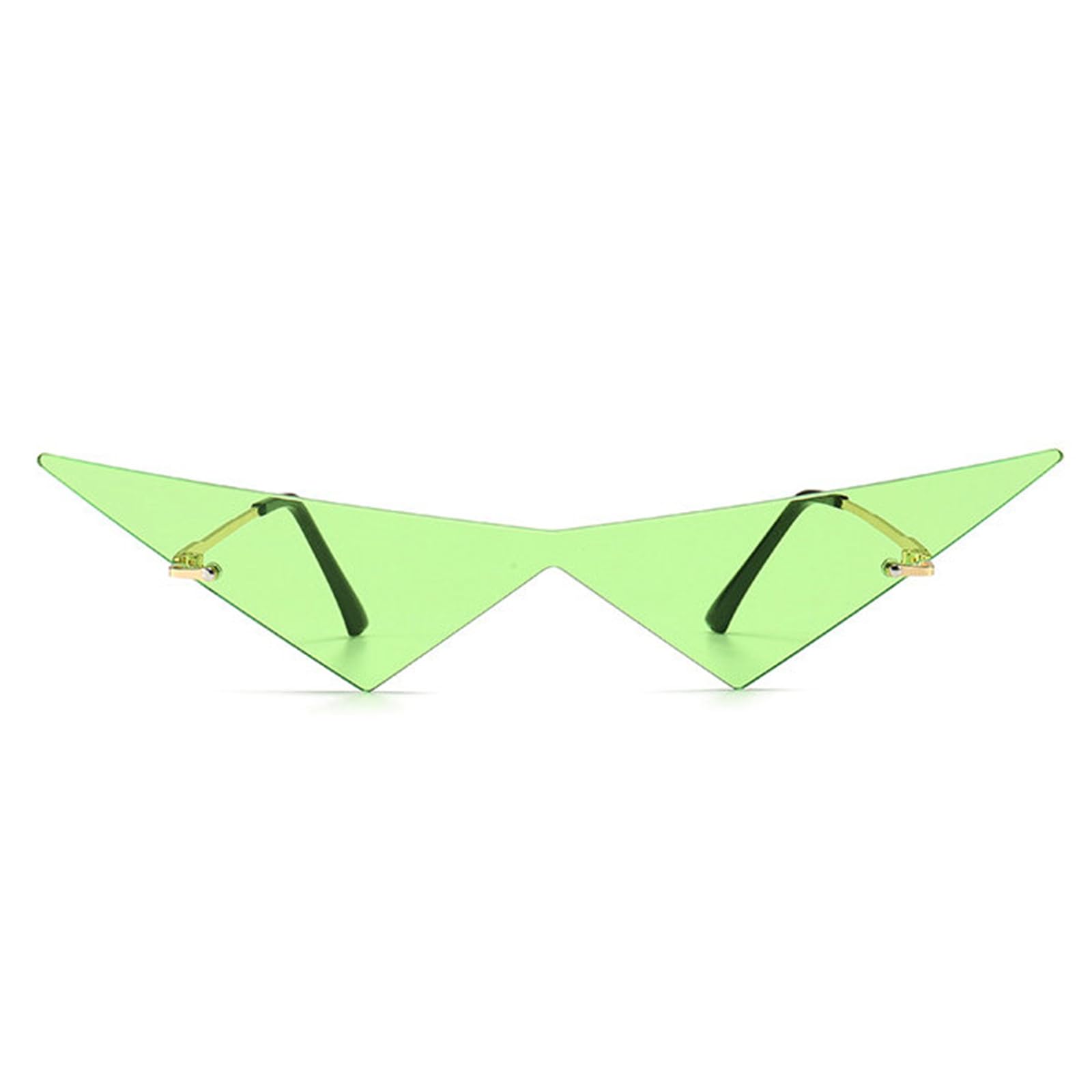 Trendy Frameless Triangle One Piece Sunglasses for Women & Men - UV Protection Ocean Lens for Beach, Party, Prom & Outdoor Activities