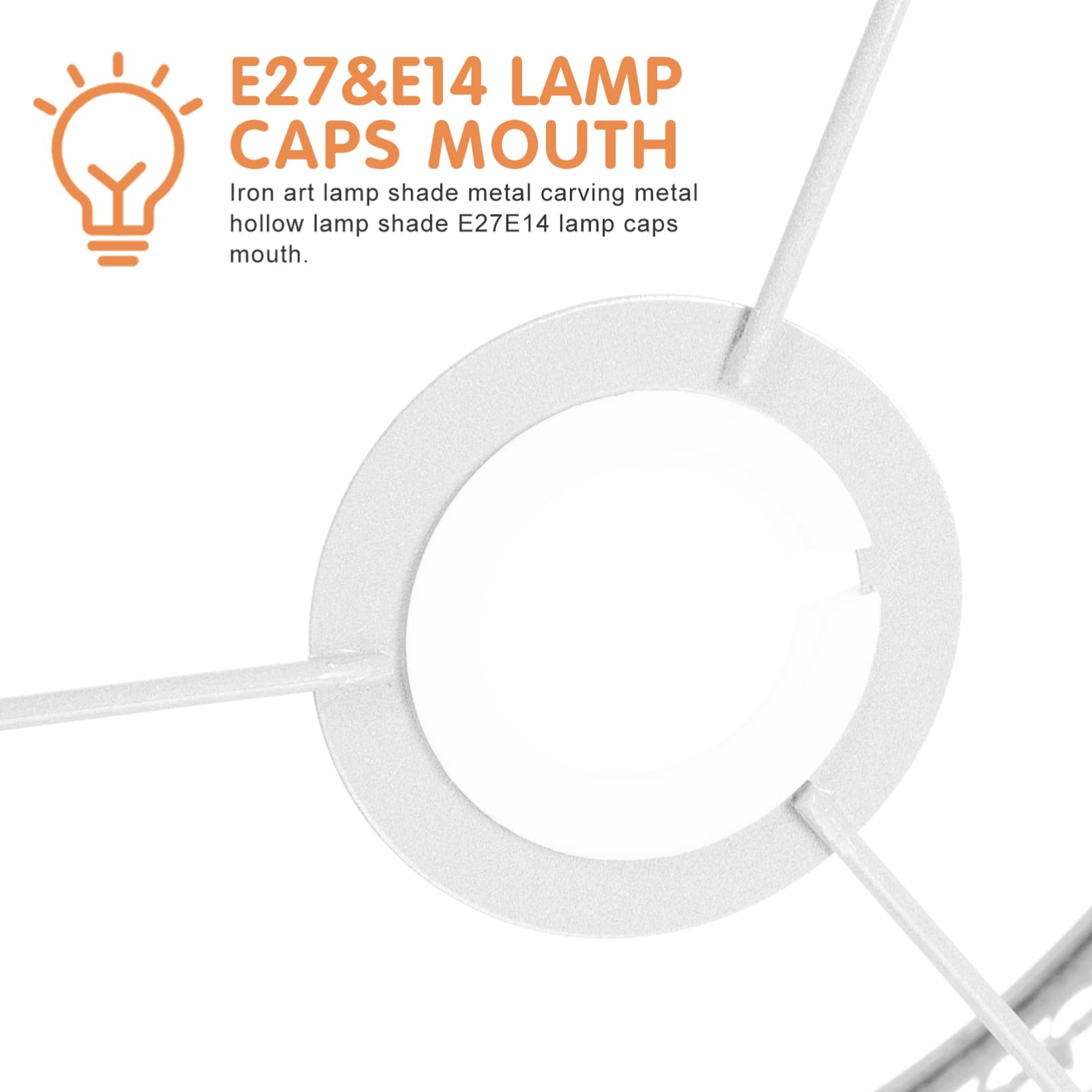 Beaupretty Iron Metal Drum Lamp Shade - Hollow-Out Shadow Light Cover with Clip-On Guard for E27 E14 Bulbs - Replacement for Table, Floor & Wall Lamps - Perfect for Living Room, Bedroom & Office Lighting Decor (White)