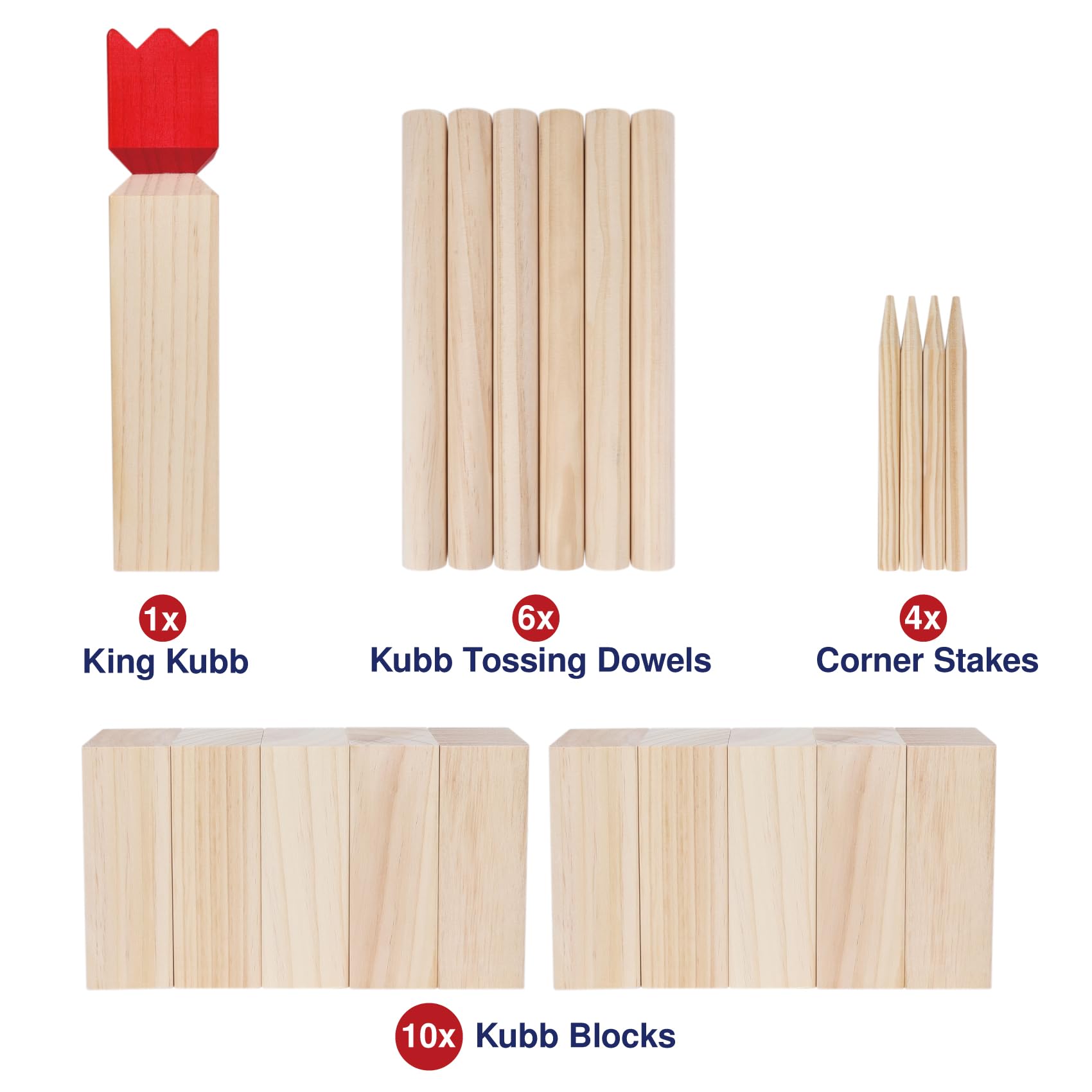 GOTHINK Kubb Yard Game Set - Premium Outdoor Family Game for Adults & Kids, Durable Wooden Blocks with Travel Bag - Perfect for Backyard, Lawn, Beach, Picnics & Camping