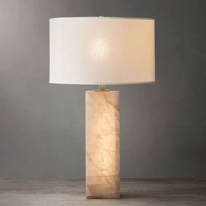 Alabaster Riven Table Lamp - Modern Decorative Lighting for Bedroom, Living Room & Office - Elegant Home Decor Accent Light