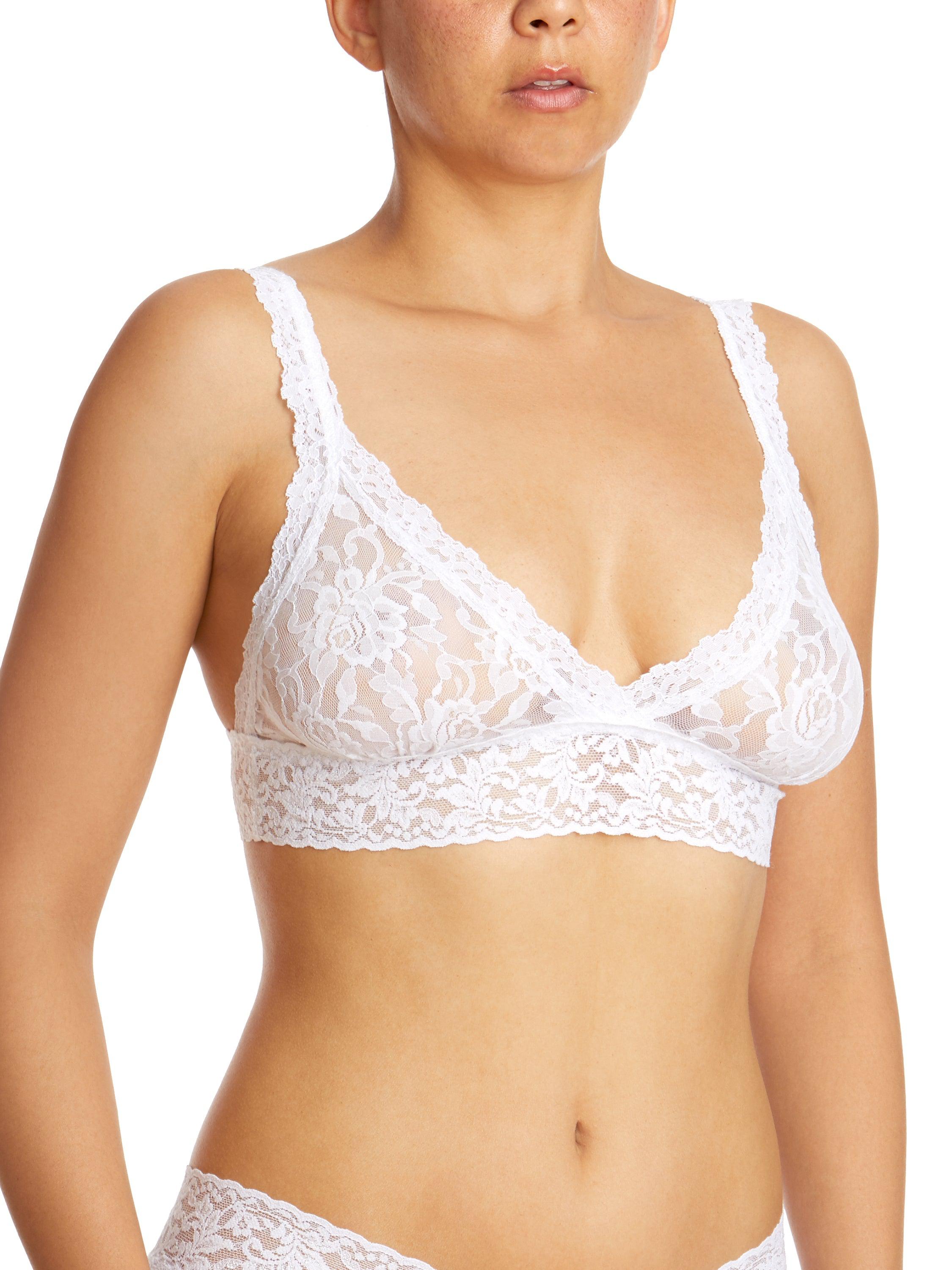 Signature Lace Crossover Bralette - Comfortable Wireless Bra for Women, Seamless Underwear for Everyday Wear, Perfect Under T-Shirts & Dresses | Yoga, Lounge, Sleep, Layering
