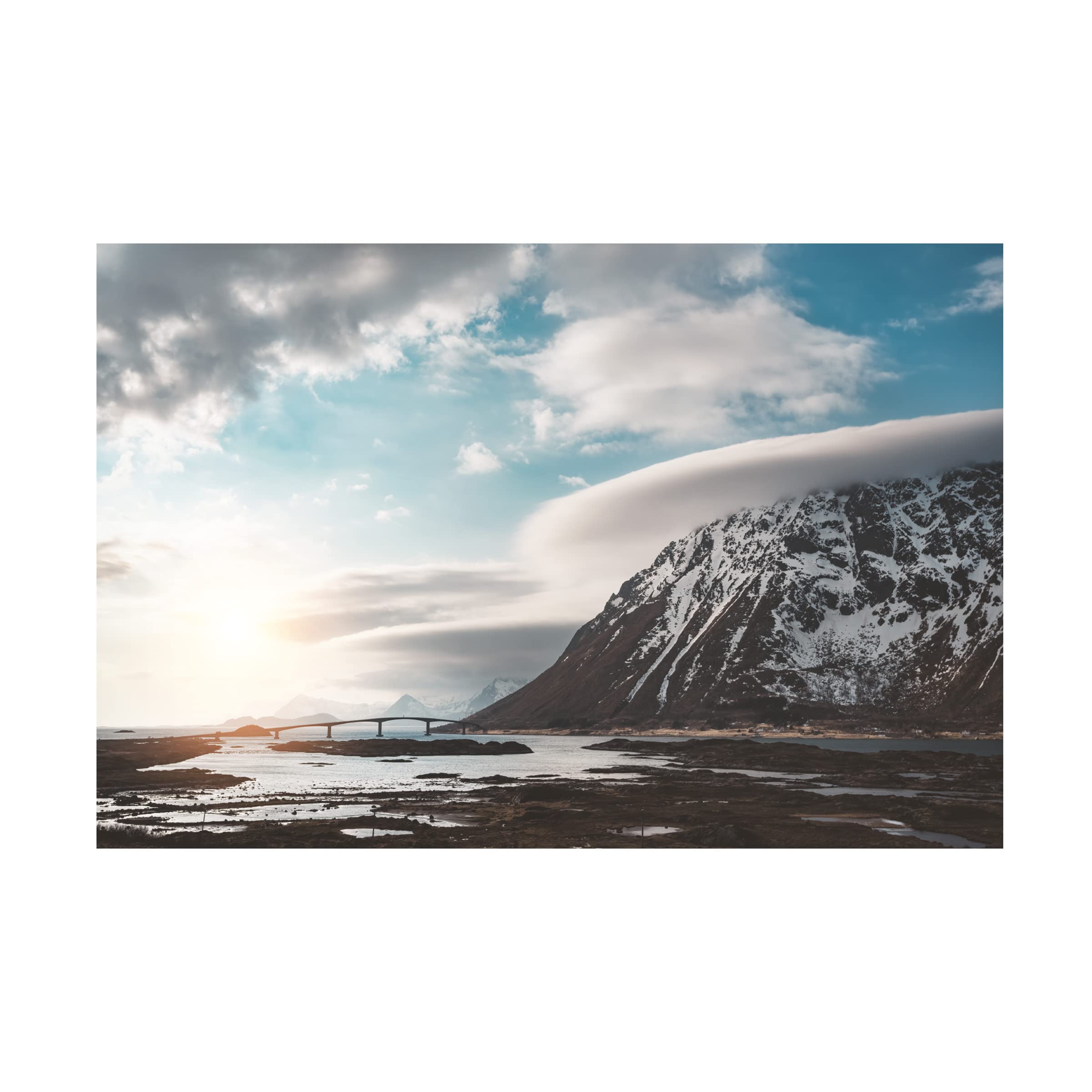 Philippe Sainte Laudy 'On the Lofoten Road' Canvas Wall Art Print - Scandinavian Landscape Painting for Living Room & Office Decor