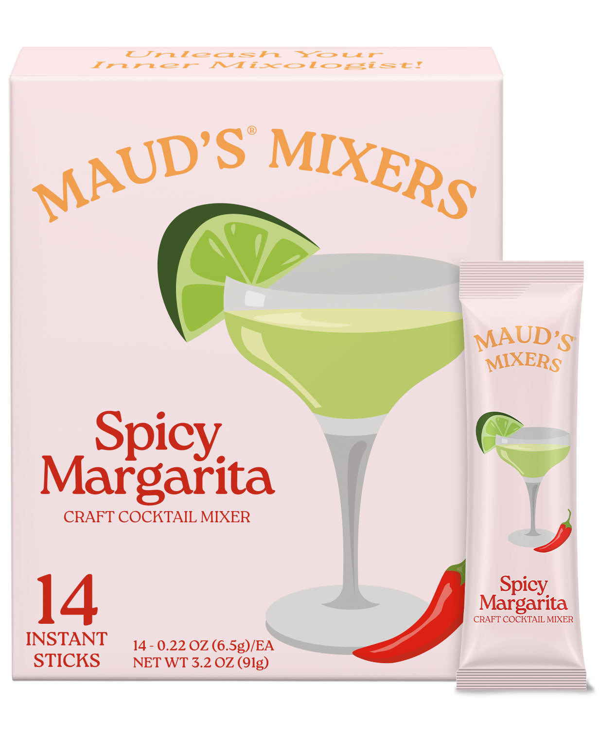 Spicy Margarita Cocktail Mix by Maud's Mixers - Premium Drink Mix for Margaritas, Cocktails & Parties - Perfect for Cinco de Mayo, BBQs & Summer Gatherings
