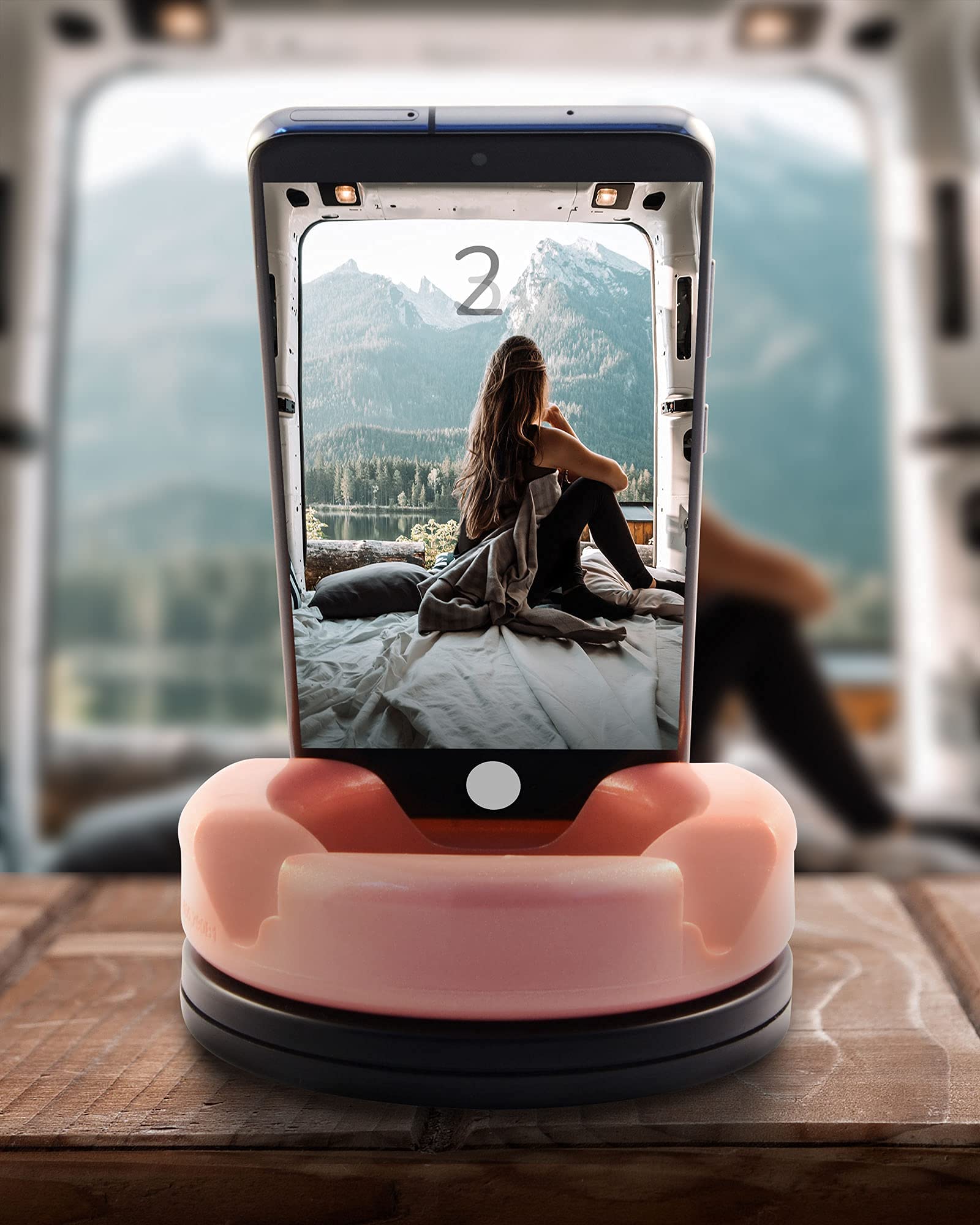 360° Swivel Phone Stand Holder - Adjustable GoDonut Cell Phone & iPad Stand Desk Organizer - Compatible with iPhone, Tablet, Kindle & Most Smartphones - Purple - Perfect for Work, Study & Watching Videos