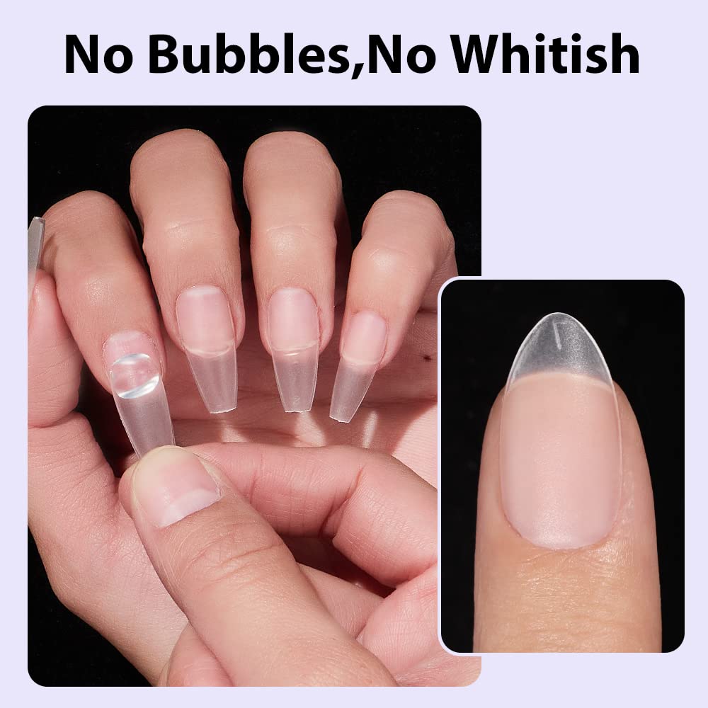 BTArtbox 320pcs Square Press on Nails Medium - Solid Nail Gel & Half Matte Gel Nail Tips, 3 in 1 Fake Nails Kit for DIY Manicure at Home, Salon Quality Nail Extensions for Parties, Weddings & Special Occasions
