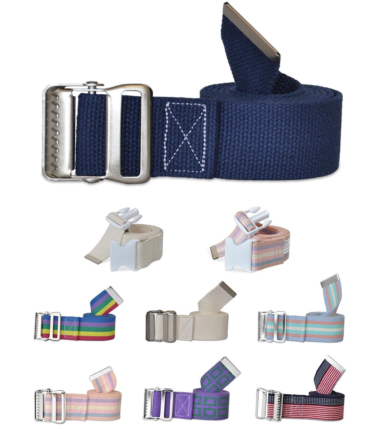 NYOrtho Plastic Buckle Gait Belt - Adjustable, Machine Washable, Strong & Durable Latex-Free Transfer Belt for Elderly Care, Physical Therapy & Home Safety Assistance