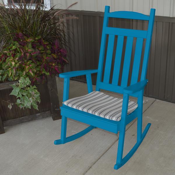 Yellow Pine Classic Porch Rocker - Handcrafted Wooden Rocking Chair for Outdoor Patio, Garden & Front Porch Relaxation | Perfect for Reading, Sunbathing & Enjoying Nature