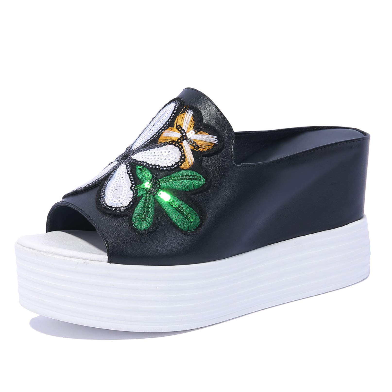 Women's Comfortable Platform Wedge Sandals - Slip On Peep Toe High Heel Slides for Casual Wear | Perfect for Summer Outfits, Beach Vacations & Everyday Comfort