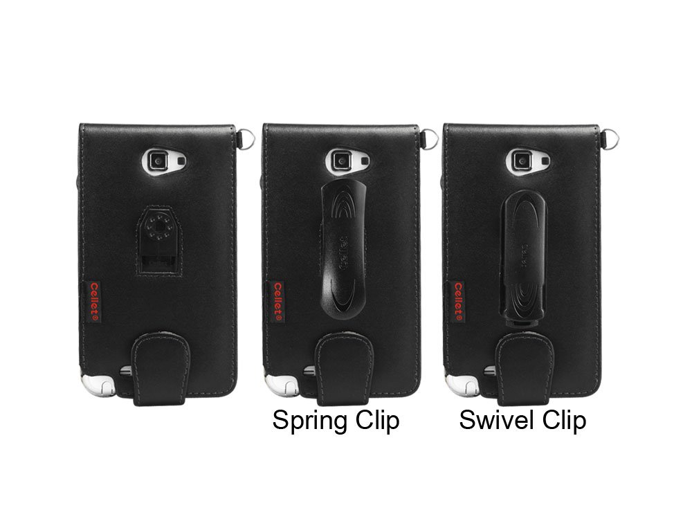 Premium Cellet Executive Case with Swivel & Spring Clips for Samsung Galaxy Note - Black | Slim Protective Cover for Business Professionals | Perfect for Office, Travel & Daily Use