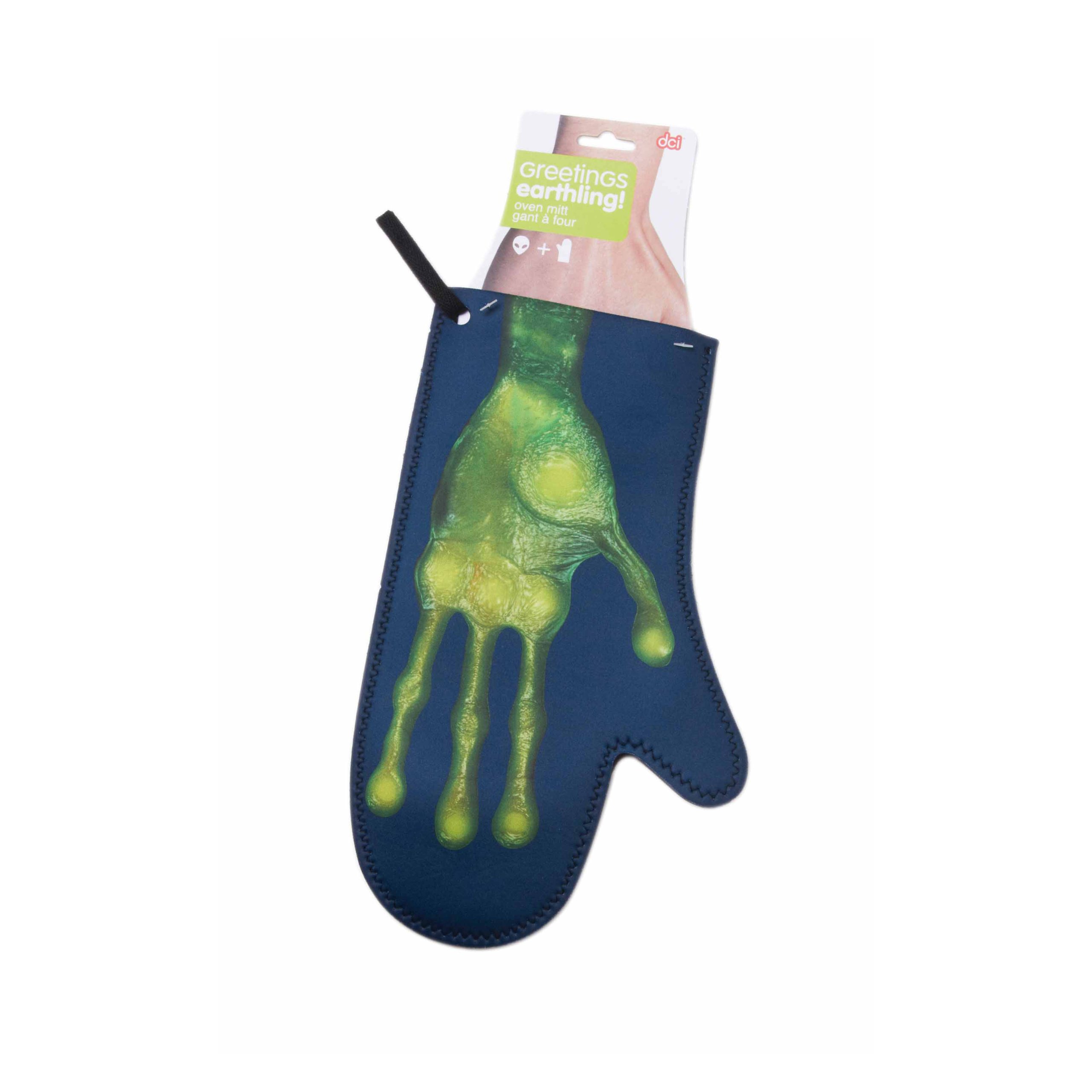 Funny Alien Themed Oven Mitts - DCI Greetings Earthling Heat Resistant Kitchen Gloves for Baking, Cooking & BBQ - Perfect Gift for Sci-Fi Fans & Home Chefs