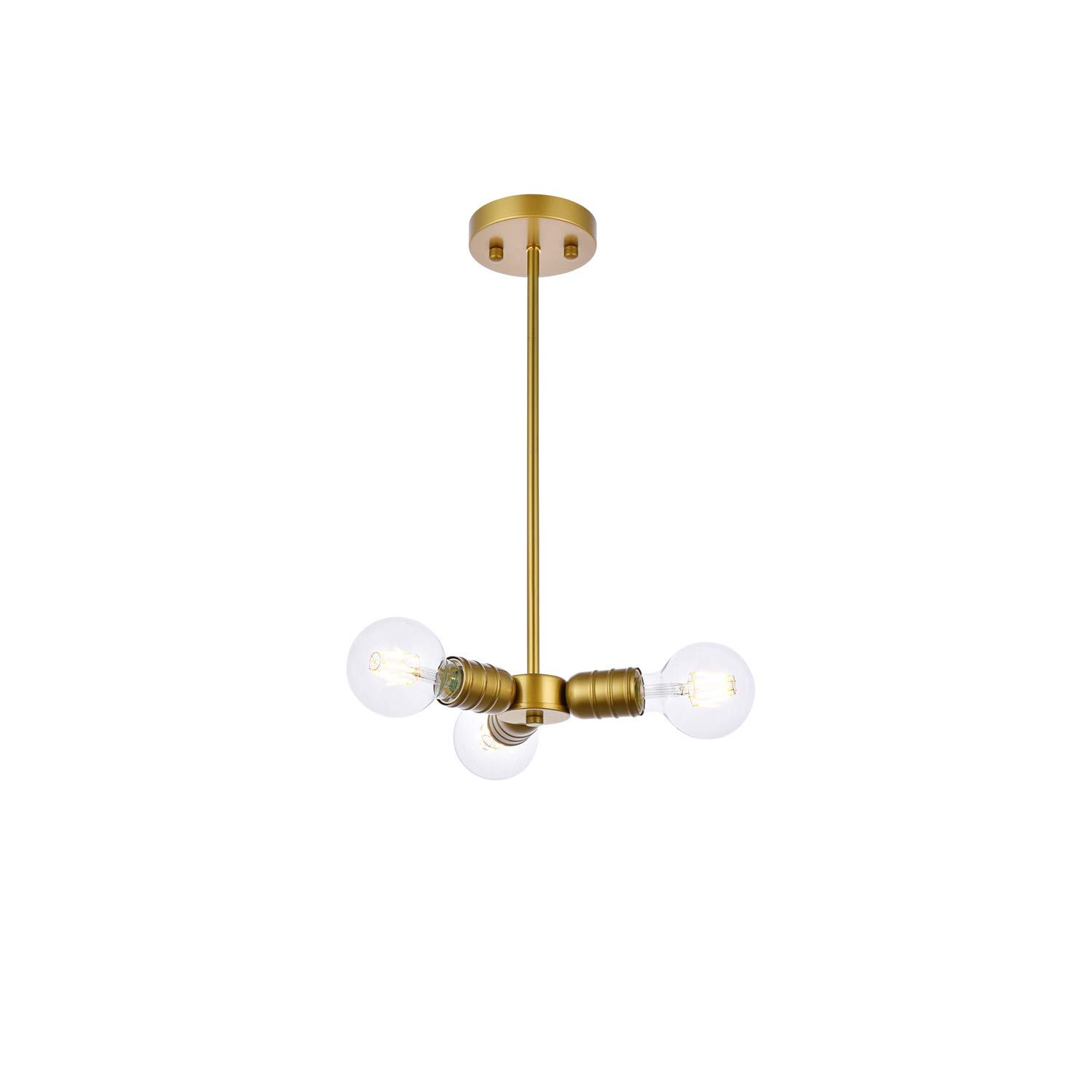 Reyes 3-Light Brass Pendant Lighting Fixture - Vintage Industrial Ceiling Light for Dining Room, Kitchen Island & Entryway