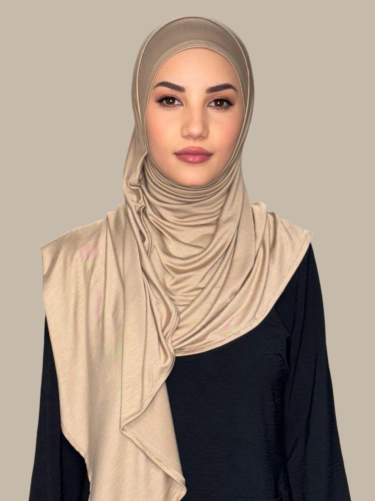 Premium Pre-Sewn Jersey Hijab Scarf - Soft & Comfortable Muslim Headwear for Women - Perfect for Daily Wear, Prayer, and Special Occasions