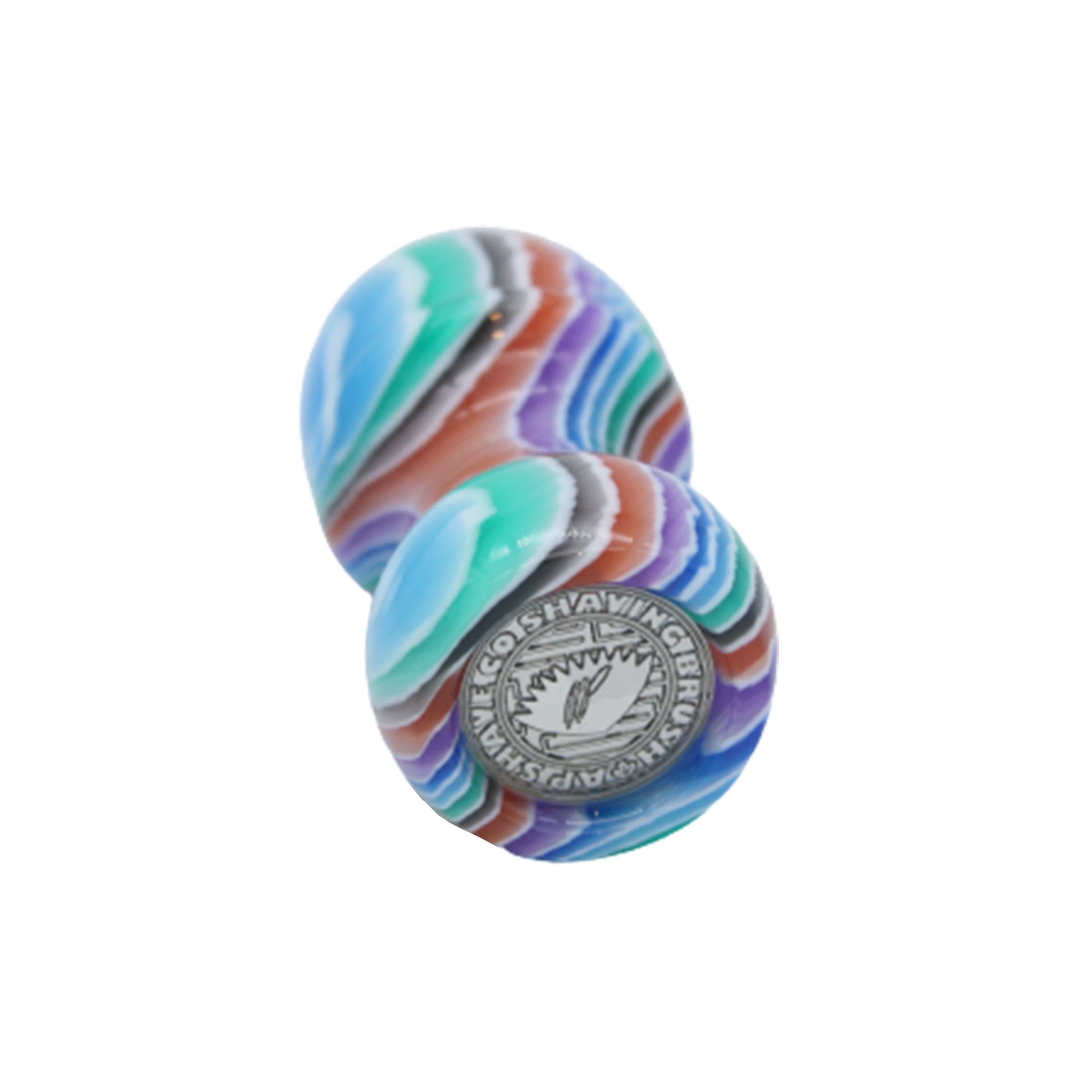 Premium Handmade Blue Stripe Shaving Brush Handle - Fits 24mm & 26mm Knots - Perfect for Wet Shaving & Grooming Gifts