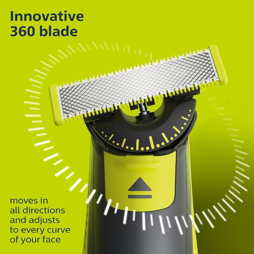 PHILIPS QP2724/22 OneBlade 360 Face Trimmer for Men - Waterproof Electric Shaver with Multiple Attachments - Perfect for Travel, Gym & Daily Grooming
