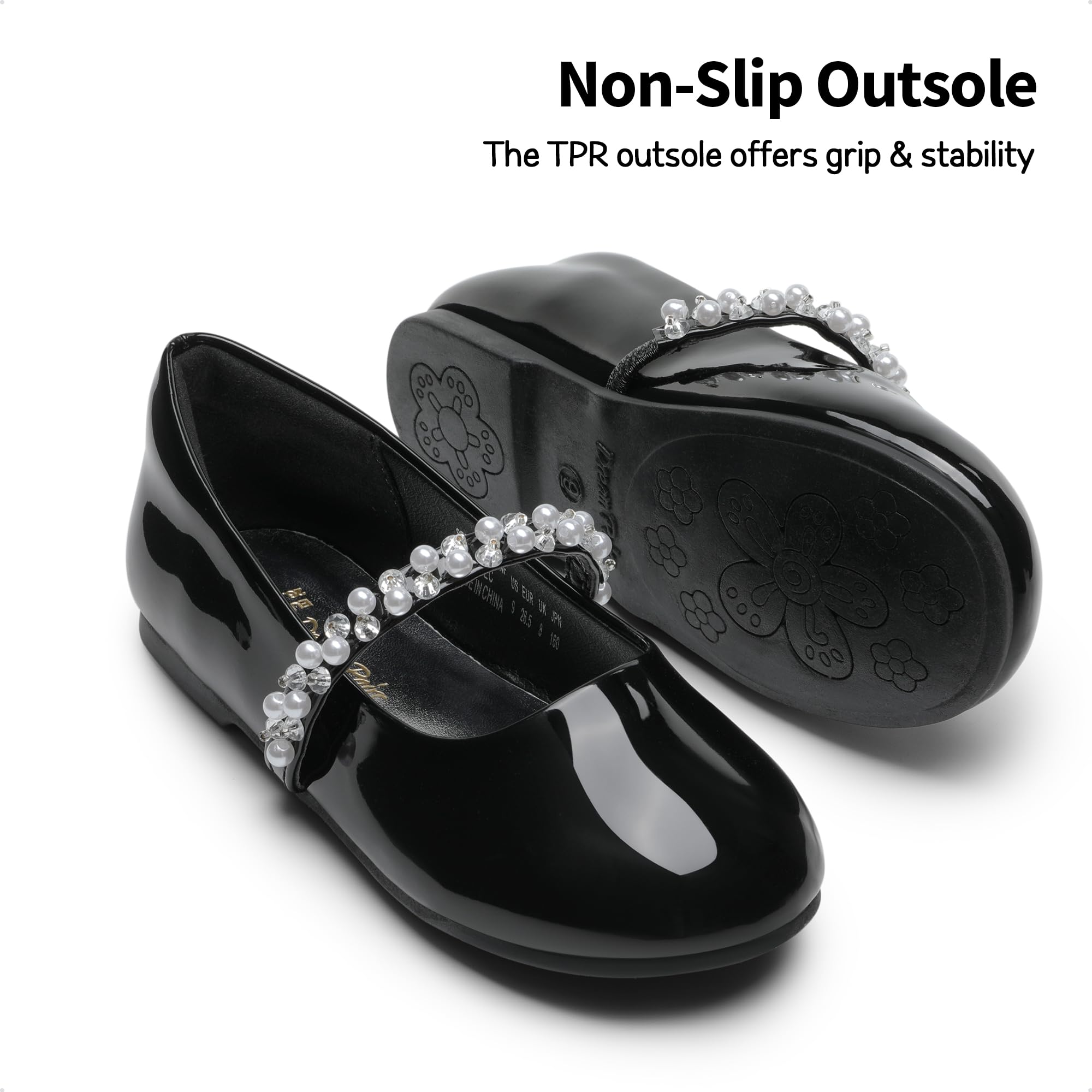 DREAM PAIRS Girls Mary Jane Dress Shoes - Ballet Flats for Toddler, Little Kid & Big Kid - Comfortable & Stylish for Wedding, Party, School & Special Occasions