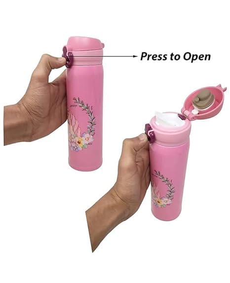 Atipriya Unicorn Stainless Steel Water Bottle - 500ml Leak Proof, Double Walled Insulated Kids Sipper with Cute Cartoon Design - Perfect for School, Office, Travel & Outdoor Activities