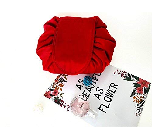 Tradevast Travel Makeup Organizer Bag - Waterproof Cosmetic Pouch with Drawstring for Women & Girls, Toiletry Bag for Bathroom & Travel (Green) - Perfect for Gym, Vacation & Daily Use