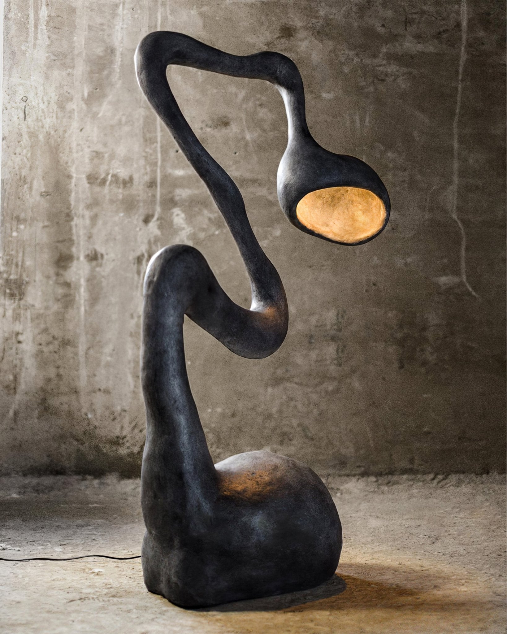 Handcrafted Myrrh Resin Sculpture Floor Lamp - Modern Boho Decor for Living Room, Bedroom & Office - Adjustable Brightness & Warm White Light