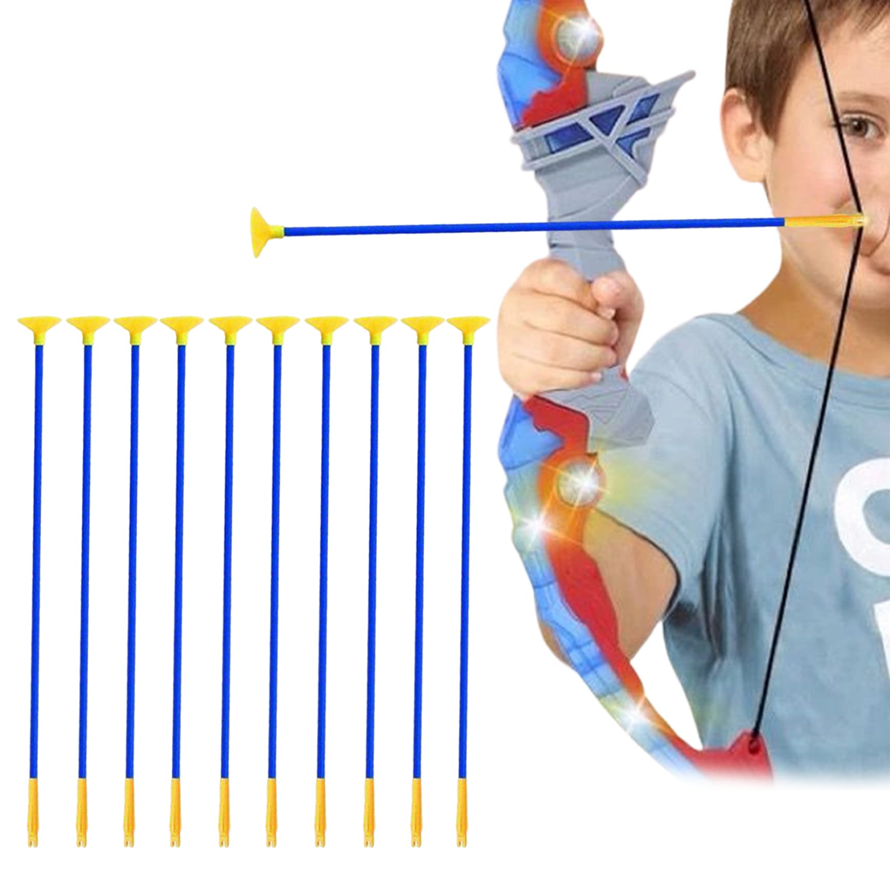 10Pcs Suction Cup Arrows - 16.5 Inch Safe Plastic Archery Set for Kids & Adults - Bow and Arrow Practice Toy with Strong Suction Tips - Perfect for Backyard Games, Birthday Parties & Outdoor Activities